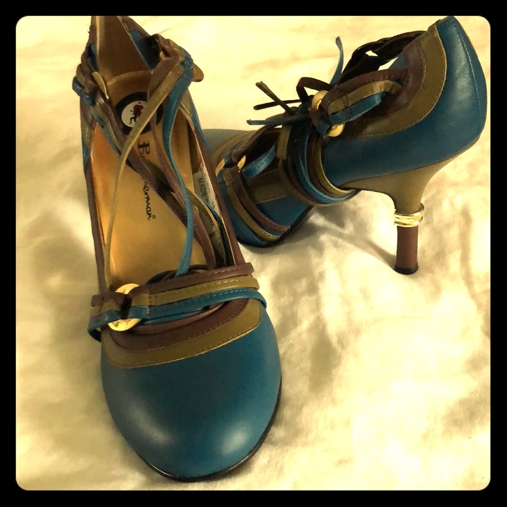 Ben Sherman, ladies dress shoes, teal/multi, pinup